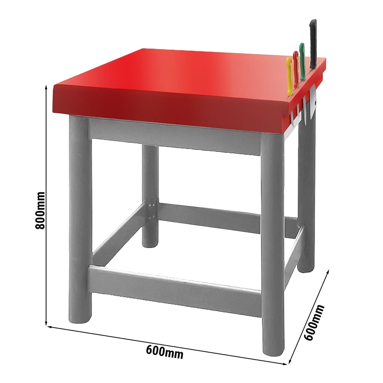 Špalek na sekání z polyetylenu - 600x600mm - vč. držáku na nože