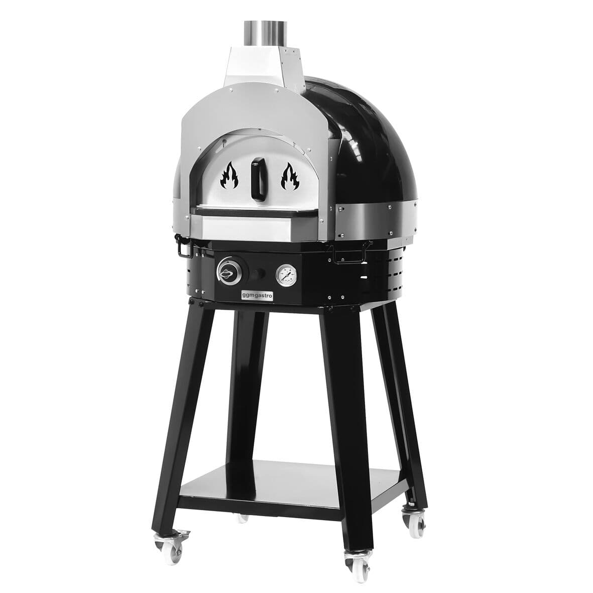 Gas pizza oven - Black - Height: 0.77m - Manual - incl. base frame