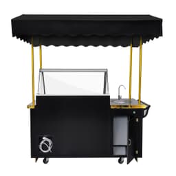 Ice cream trolley - 1700mm - with sink & lighting - for 5x5 Litre ice cream containers