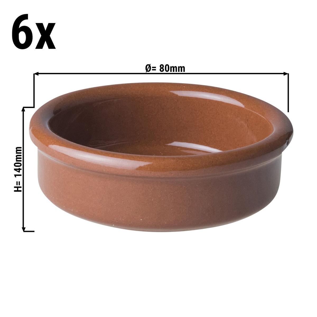 (6 Kusů) CLASSICO - Tapas dip miska - Ø 8 cm - hnědá