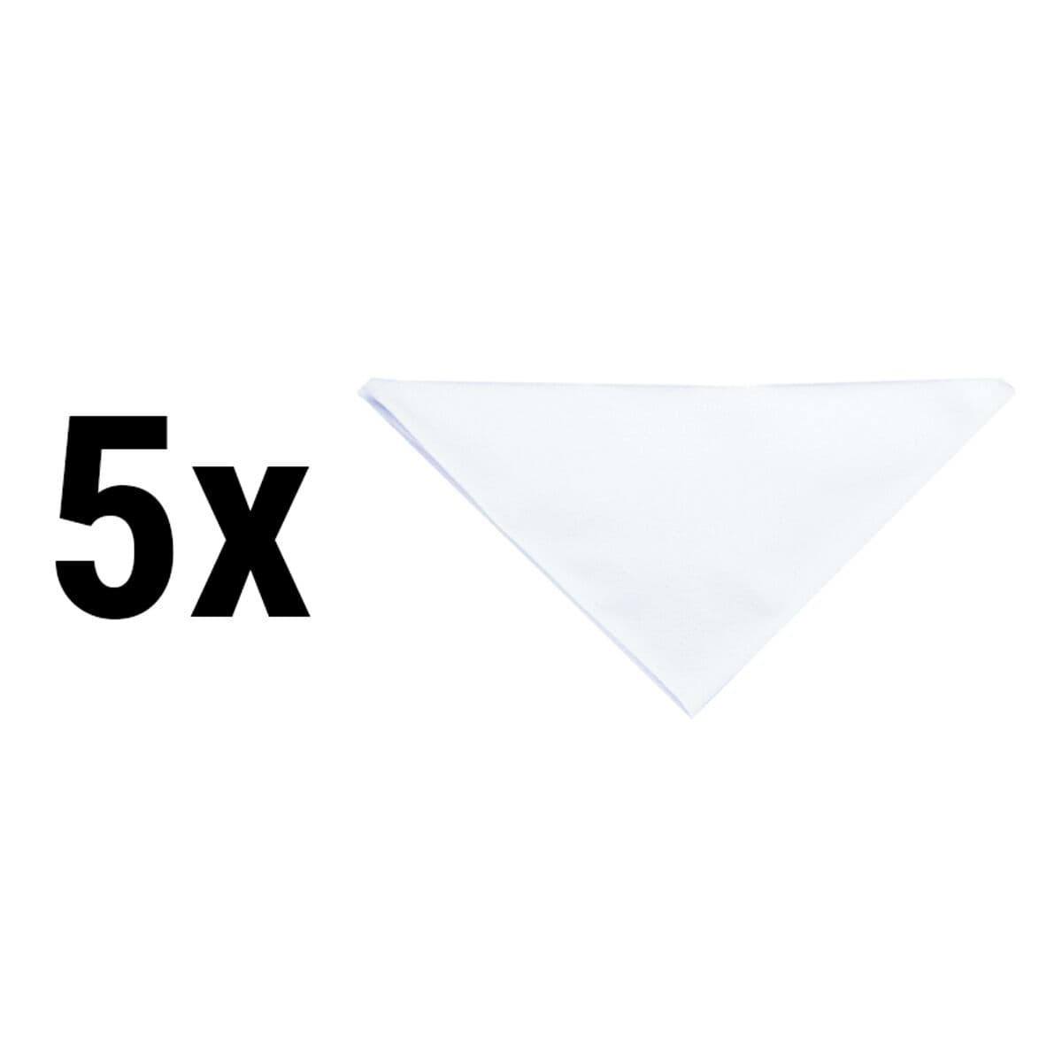 (5 pieces) KARLOWSKY  Neckerchief - 71 x 71 x 100 cm - White