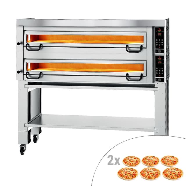 Elektrická pizza pec Power - 6+6 Ø 34 cm - vč. digestoře, podstavce & setu koleček