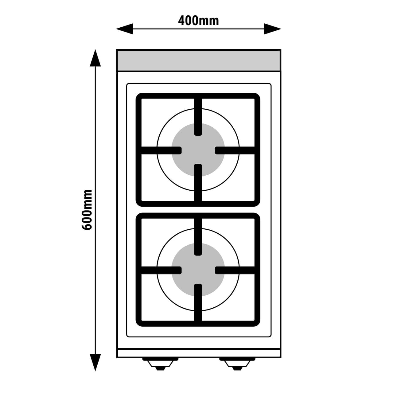 Gas cooker - 2 burners - 6 kW