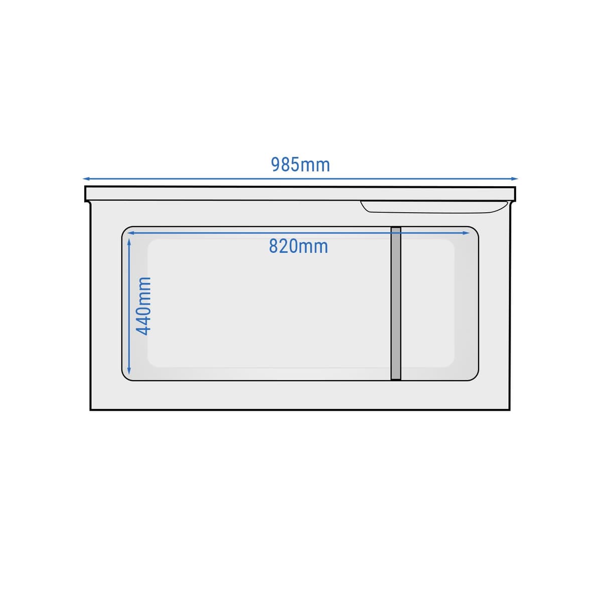 Freezer - 985mm - 236 litres - stainless steel lid - incl. partition wall