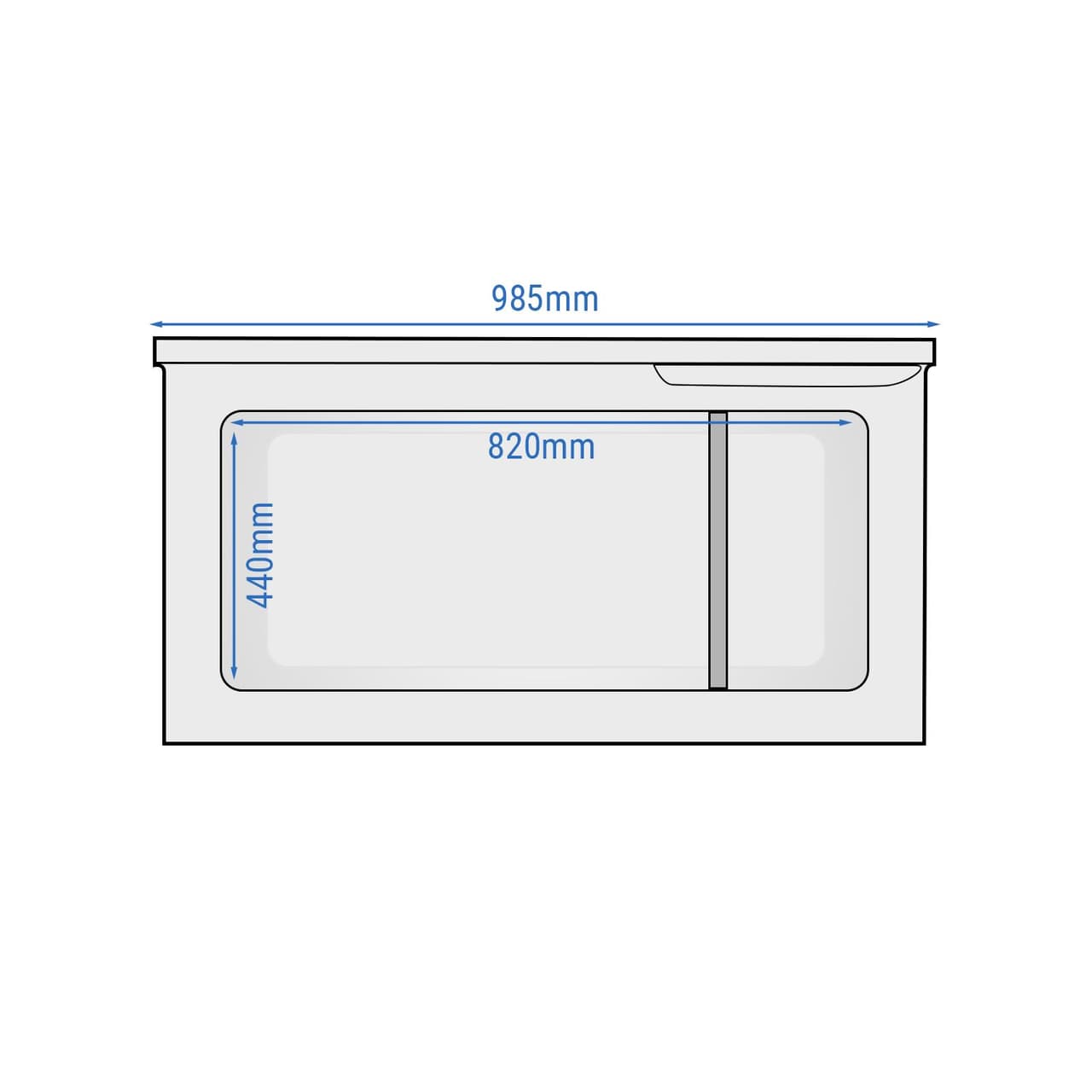 Freezer - 985mm - 236 litres - stainless steel lid - incl. partition wall