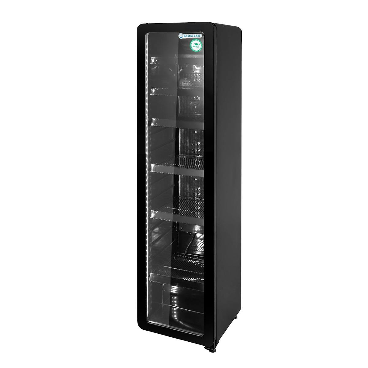 Retro chladnička se skleněnými dveřmi - černá