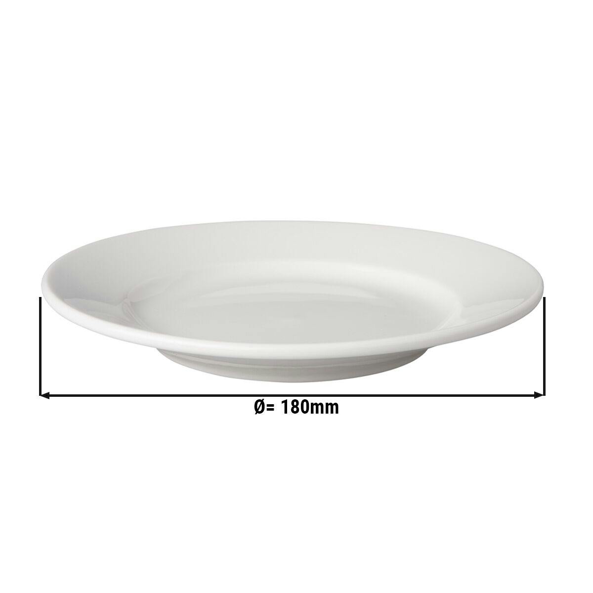 (12 pieces) BUDGETLINE  Plate flat Mammoet - Ø 18 cm - White