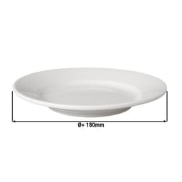 (6 pieces) BUDGETLINE  Plate flat Mammoet - Ø 18 cm - White	