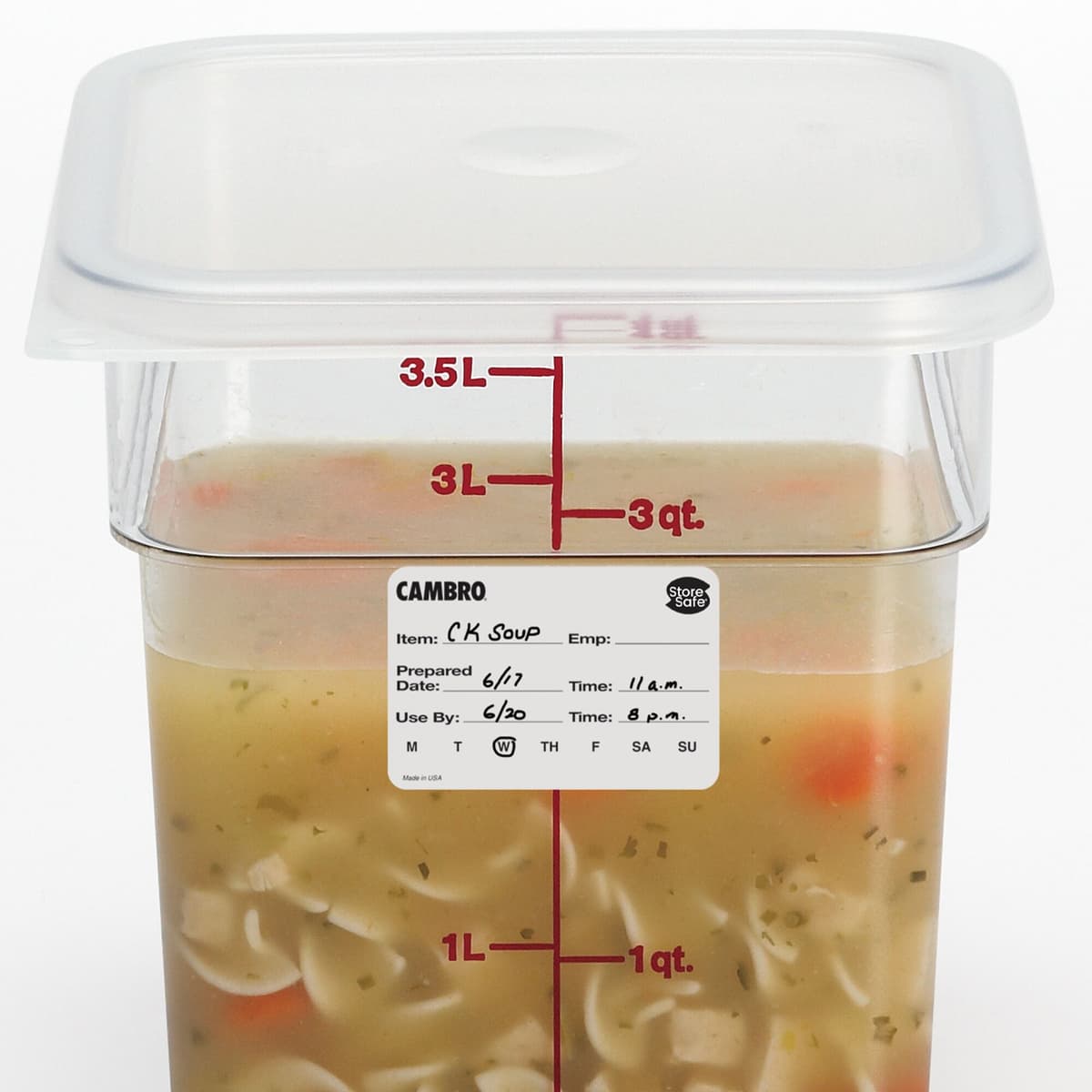 (6 kusů) CAMBRO | StoreSafe® Rotační etikety - 250 etiket v roli