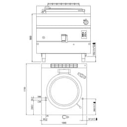 Gas Kochkessel - 200 Liter - 34,5 kW - Indirekte Beheizung