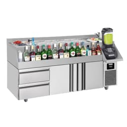 Bar/beverage cooling table - 1600x600mm- 235 Litres- with 2 doors, 2 drawers & shelves