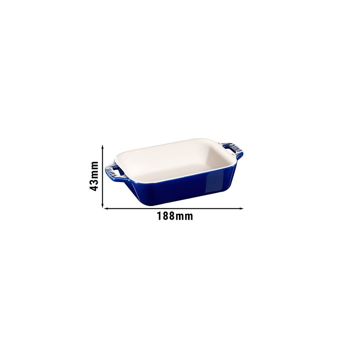 STAUB | CERAMIQUE - Zapékací mísa - 140x110mm - keramika - tmavě modrá