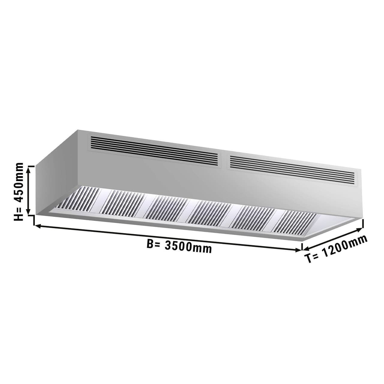 Indukční digestoř - 3,5 m - s filtrem a LED svítidlem