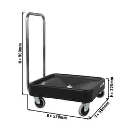 Transport trolley for sink baskets - 58 x 58 cm - with handle