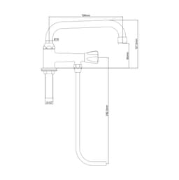 Einloch Batterie - mit 1 Unterspülrohr & 1 Schwenkhahn