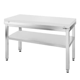 Worktable PREMIUM stainless steel - 1200x600mm - with undershelf without backsplash incl. cutting plate