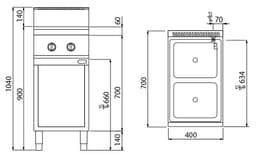 Indukční sporák - 2 plotýnkami (7 kW)