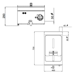 Elektrická fritéza (9 kW) - 10L