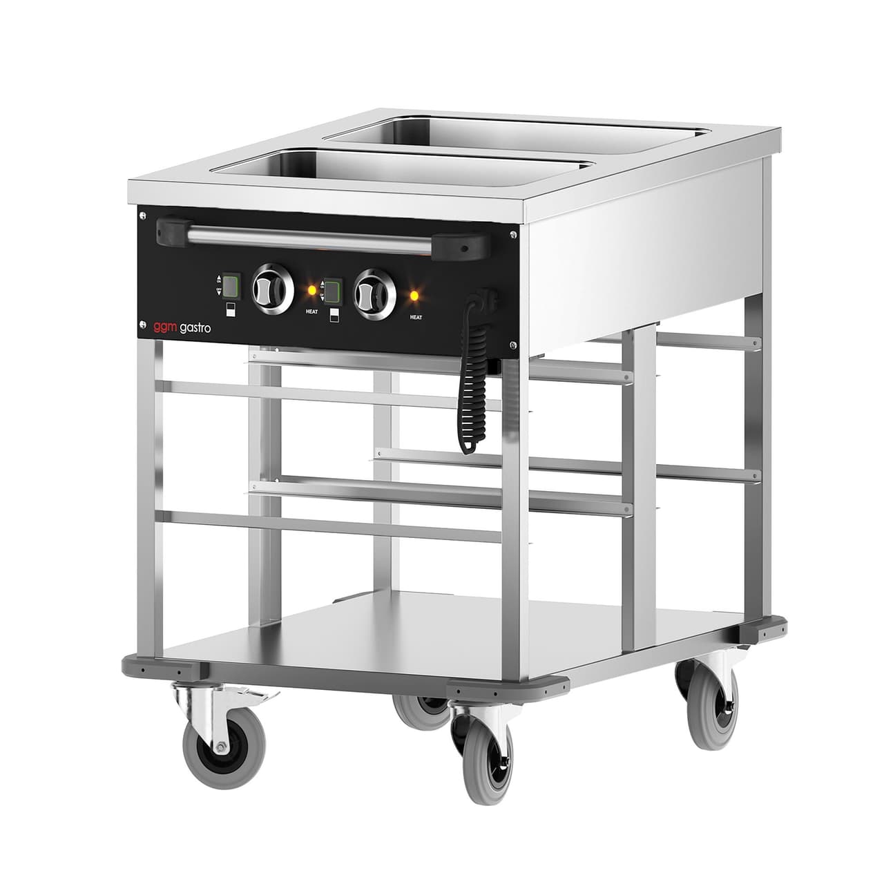 Termo vozík Bain Marie - 2 x GN 1/1 - samostatně nastavitelná teplota vaničky