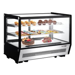 Tabletop refrigerated display case - 160 litres - 880mm -  angular - with 2 shelves