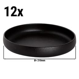 (12 pieces) UNIVERSE - Plate deep Maastricht - Ø 21 cm - Black	