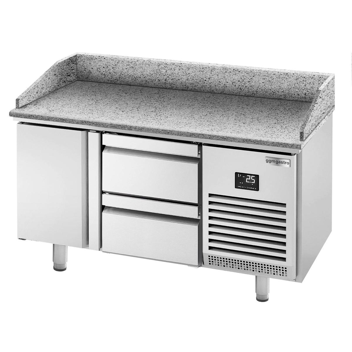 Pizza preparation table Premium PLUS- 1490x700mm- with 1 door & 2 drawers 