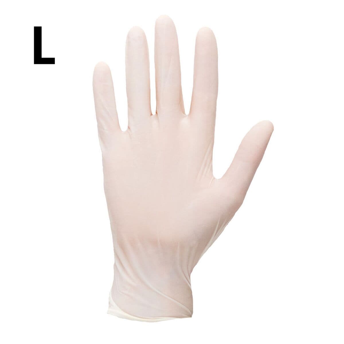 (100 pcs) Latex Disposable Gloves - White - Size: L