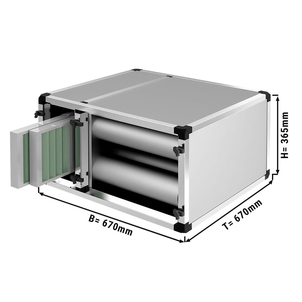 Abluftreinigungsanlage - 1400 m³ - ohne Motor (mit Vor & Aktivkohlefilter)