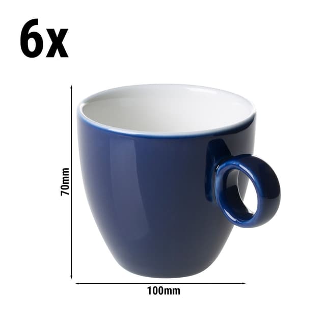 (6 Kusů) BART COLOUR CAFE - Kávový šálek - 170ml - modrý