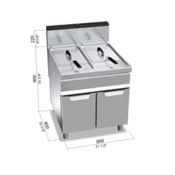 Gas Doppelfritteuse - 20+20 Liter - 35 kW