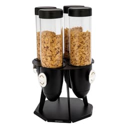 Muesli & cornflakes dispenser - quadruple - rotating - Ø 120mm - black - rotating dispenser