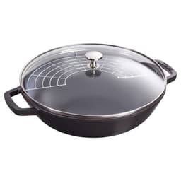 STAUB | SPECIALITY - Wok se skleněnou poklicí - Ø 300 mm - litina - černý