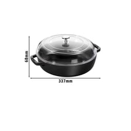 STAUB | BRAISERS - Bräter mit Glasdeckel - 260mm - Gusseisen - Schwarz