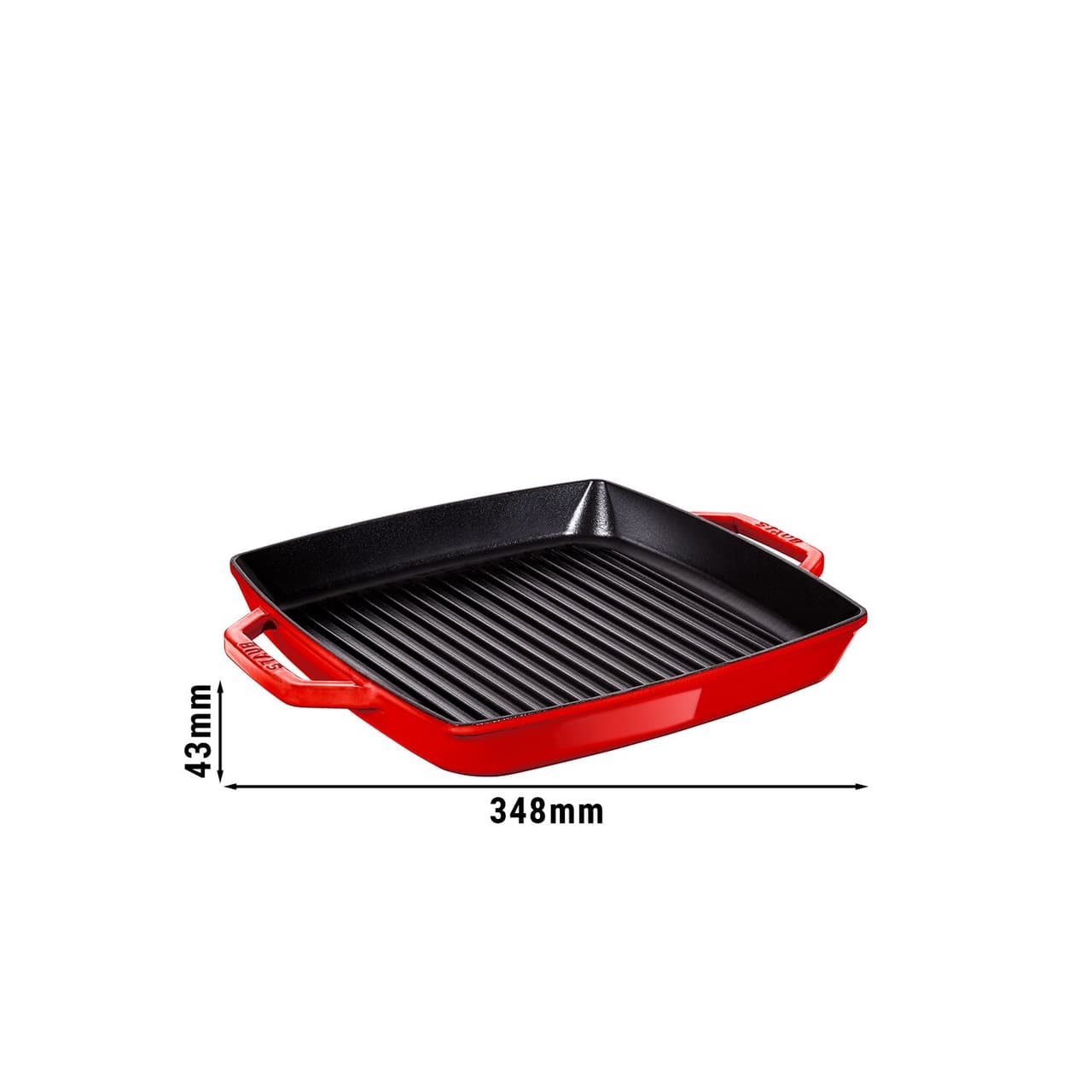 STAUB | GRILL PANS - Grilovací pánev - 280x280mm - litina - třešňově červená