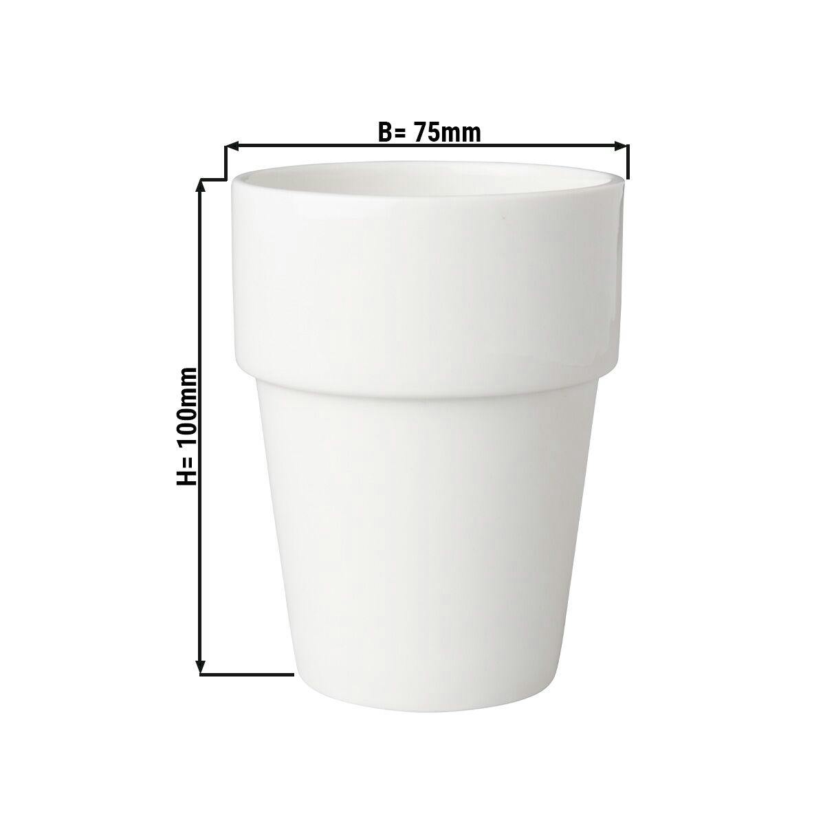 (12 pieces) BUDGETLINE - Milk cup Mammoet - 19 cl - White