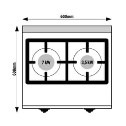 Plynový sporák 2 hořáky (10,5 kW)