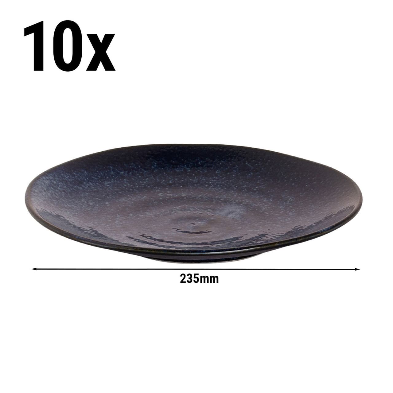 (10 pieces) KIRYU - Plate flat - Ø 23,5 cm - Blue	