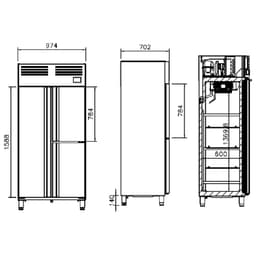 Lednice (GN 1/1) - se 3 dveřmi