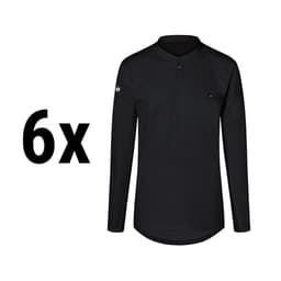 (6 pieces) Karlowsky - Long Sleeve Men's Work Shirt Performance - Black - Size: XS	