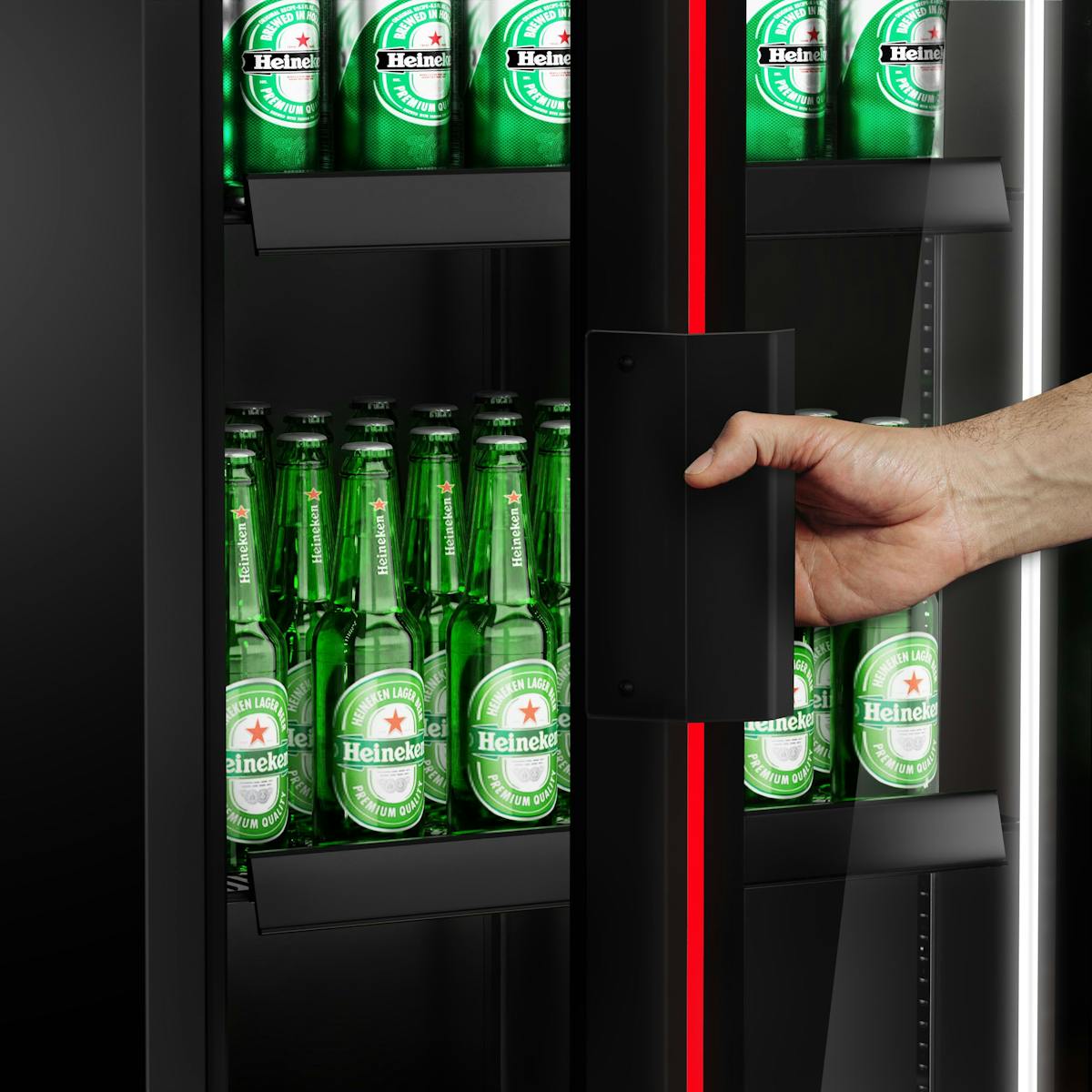 Lednice na nápoje - 550L - s barevným RGB LED osvětlením
