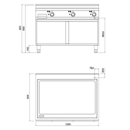 Elektrická grilovací deska - 19,8 kW - hladká