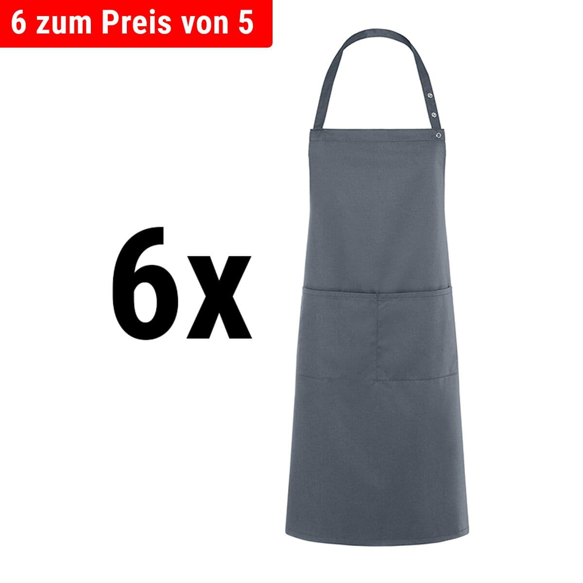 (6 pieces) Karlowsky - Bib Apron Tenerife - Anthracite