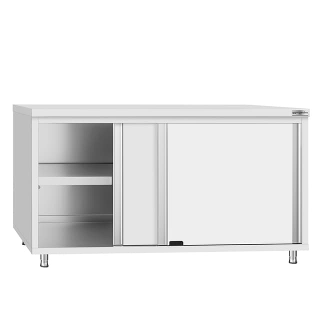 Stainless steel work cabinet ECO - 1600x700mm - with sliding door