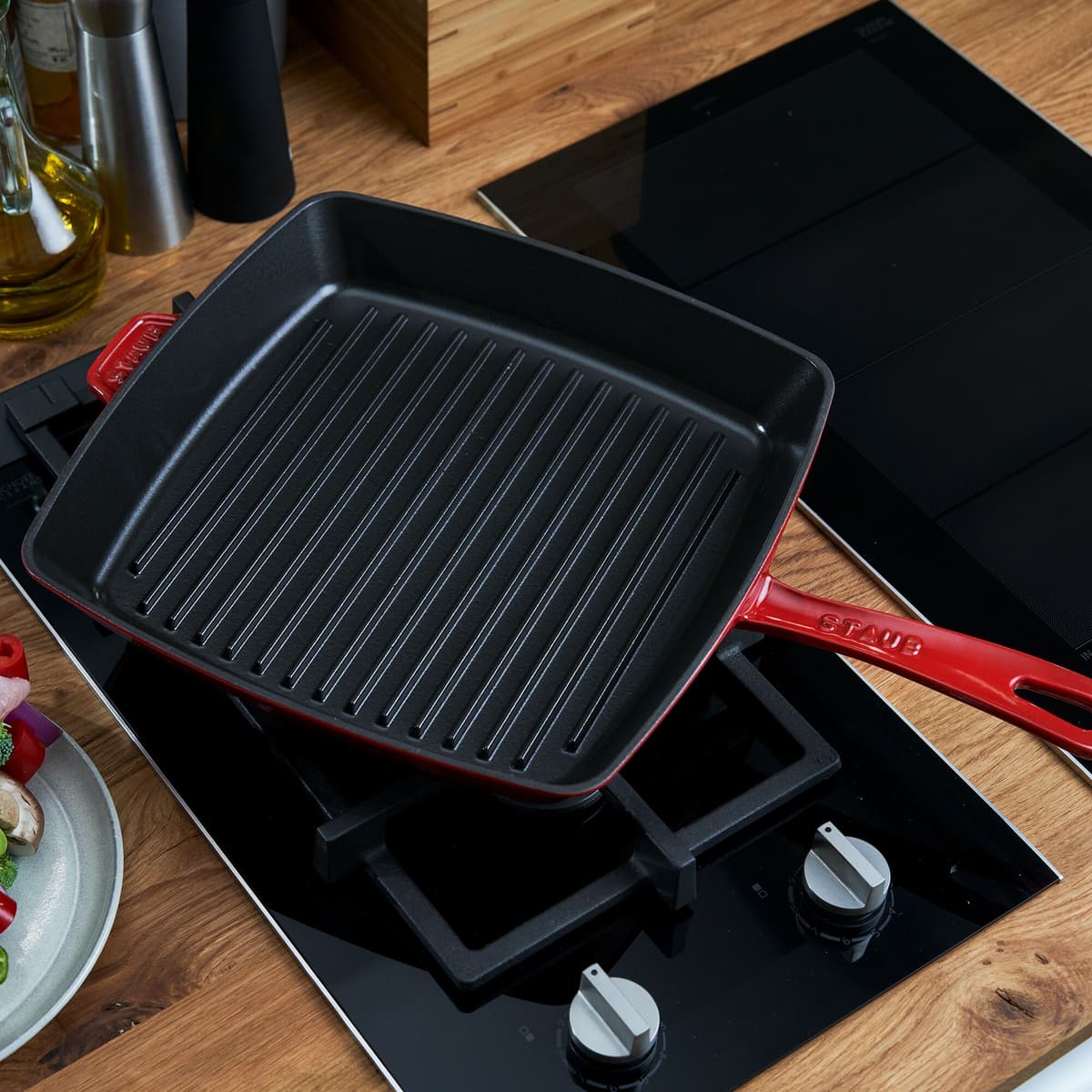 STAUB | GRILL PANS - Americký grill - 260x260mm - litina - třešňově červený