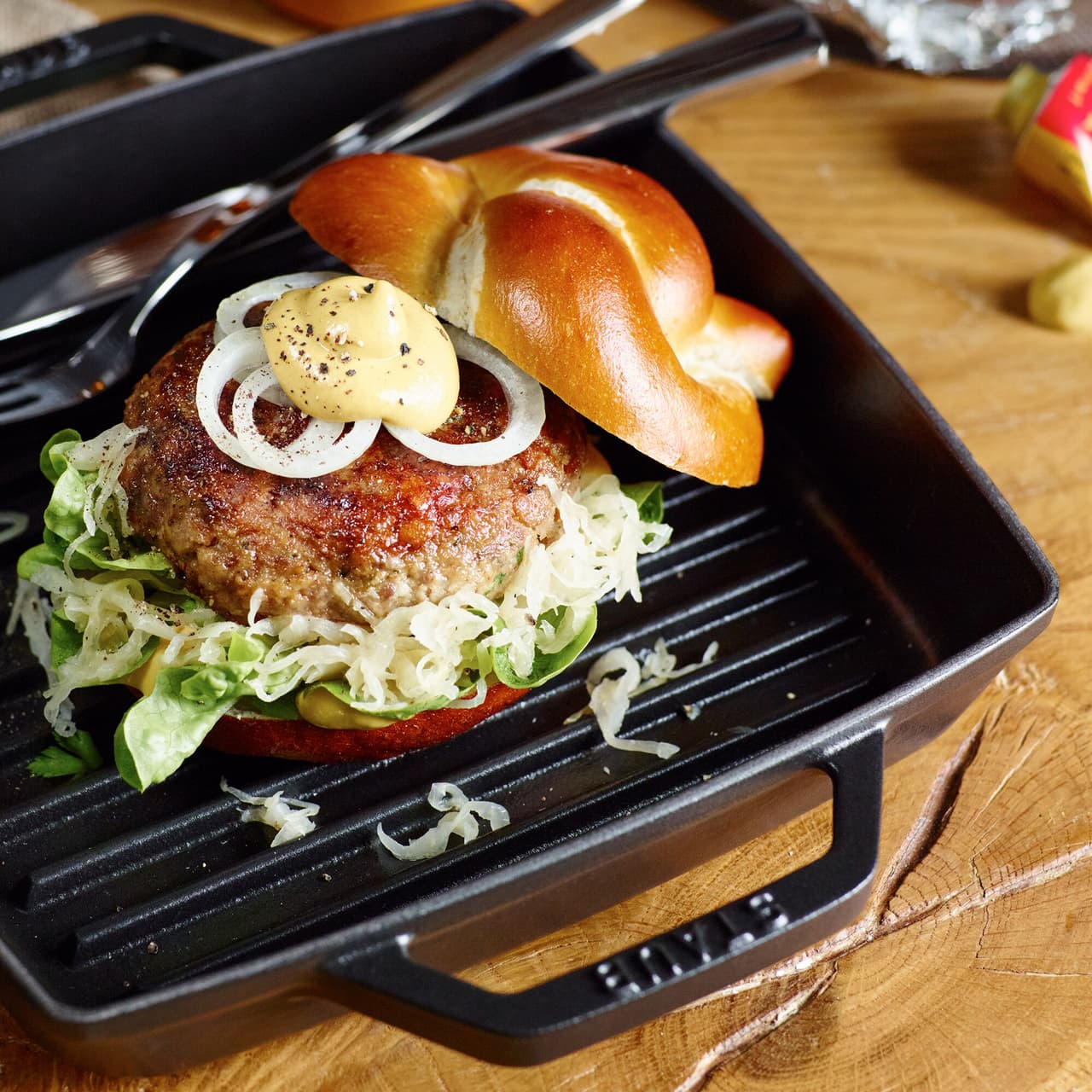 STAUB | GRILL PANS - Grilovací pánev - 230x230mm - litina - černá