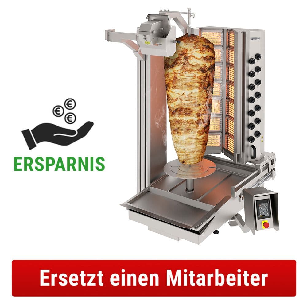 Gas kebab robot - 14 burners - max. 280 kg