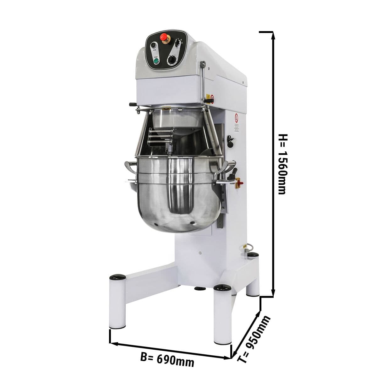 Planetenrührmaschine - 60 Liter - 2,2 kW - inkl. 3 Rühraufsätze