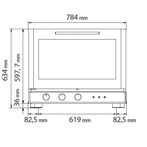 Pekárenská horkovzdušná trouba KOMPAKT - ruční ovládání - 4X EN 60X40 nebo GN 1/1