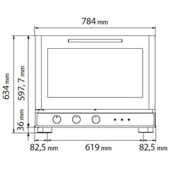 Pekárenská horkovzdušná trouba KOMPAKT - ruční ovládání - 4X EN 60X40 nebo GN 1/1