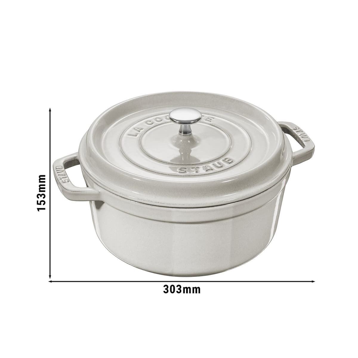 STAUB | LA COCOTTE - kokotka - Ø 240 mm - litina - bílý lanýž